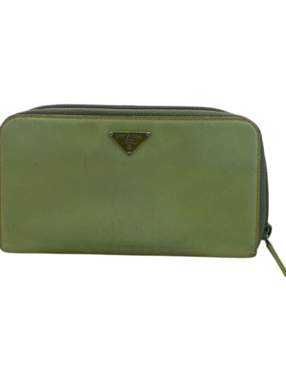 725180CR C1 Prada Wallet Long Green Leather